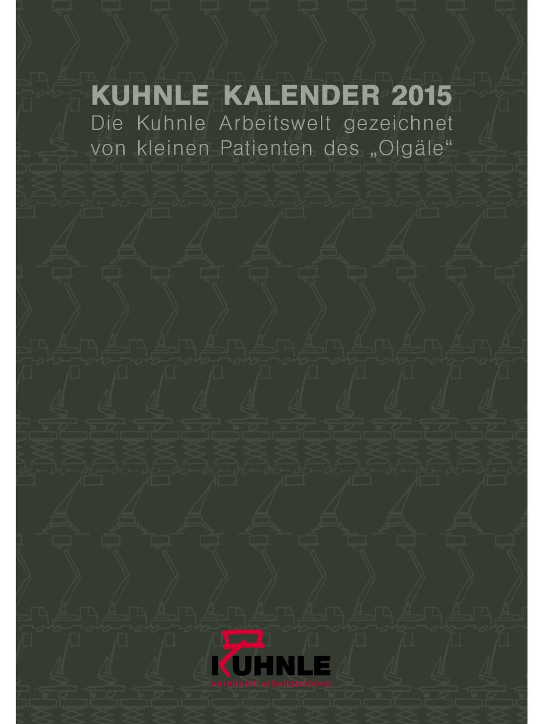 Kuhnle Kalender 2015 auf khakifarbenem Muster, unten das Kuhnle Akademie Logo.